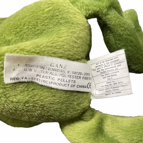 VINTAGE Ganz Franky Frog 9” Plush Stuffed Animal 1996 CH1604 Green Beanbag Soft - Picture 10 of 14